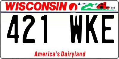 WI license plate 421WKE