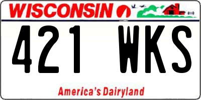 WI license plate 421WKS
