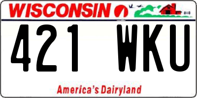 WI license plate 421WKU