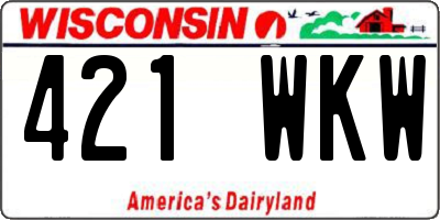 WI license plate 421WKW