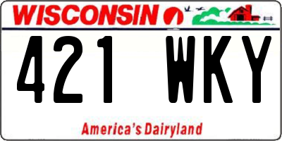 WI license plate 421WKY