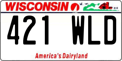 WI license plate 421WLD