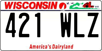 WI license plate 421WLZ