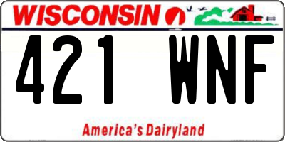 WI license plate 421WNF