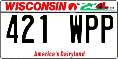WI license plate 421WPP