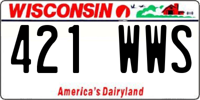 WI license plate 421WWS