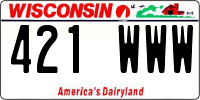 WI license plate 421WWW