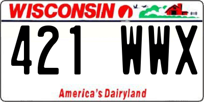 WI license plate 421WWX