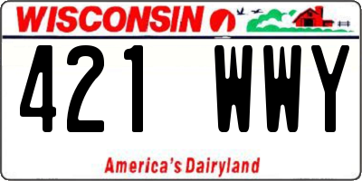 WI license plate 421WWY