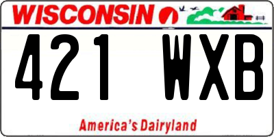 WI license plate 421WXB