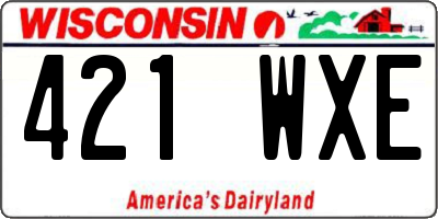 WI license plate 421WXE