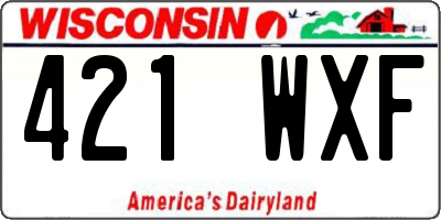 WI license plate 421WXF