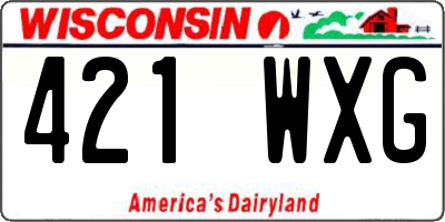 WI license plate 421WXG