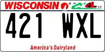 WI license plate 421WXL