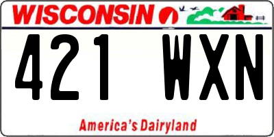 WI license plate 421WXN