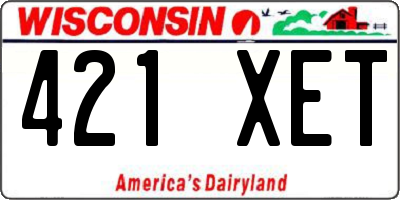 WI license plate 421XET