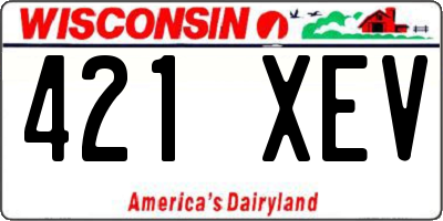 WI license plate 421XEV