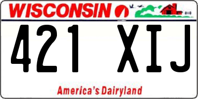 WI license plate 421XIJ