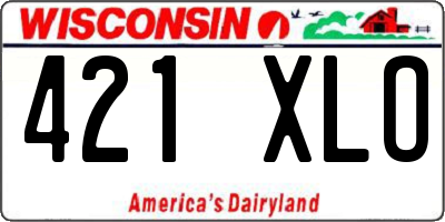 WI license plate 421XLO