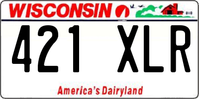 WI license plate 421XLR
