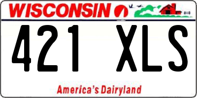 WI license plate 421XLS