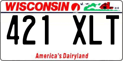 WI license plate 421XLT