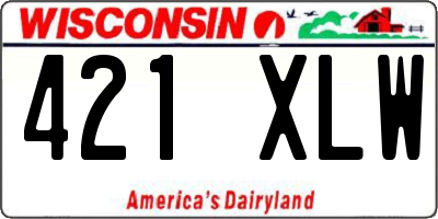 WI license plate 421XLW