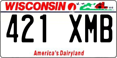 WI license plate 421XMB