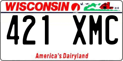 WI license plate 421XMC