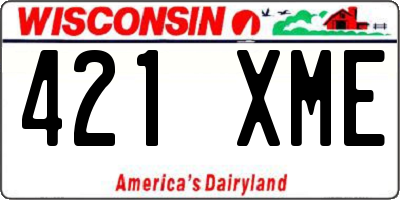 WI license plate 421XME