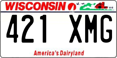 WI license plate 421XMG
