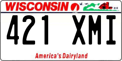 WI license plate 421XMI