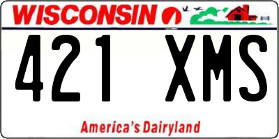 WI license plate 421XMS