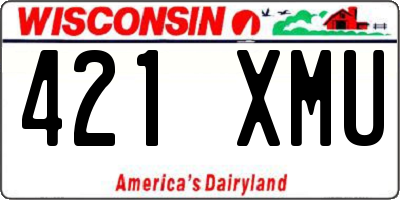WI license plate 421XMU