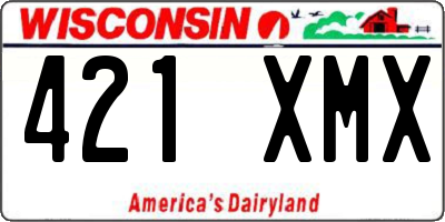 WI license plate 421XMX