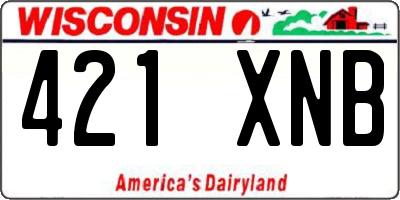 WI license plate 421XNB