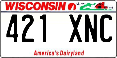 WI license plate 421XNC