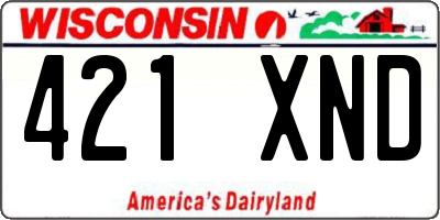WI license plate 421XND