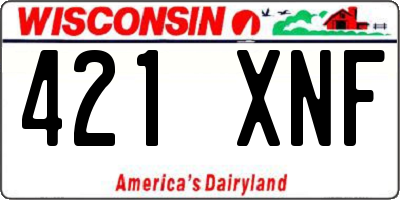WI license plate 421XNF