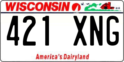 WI license plate 421XNG