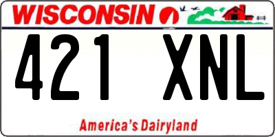 WI license plate 421XNL