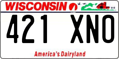 WI license plate 421XNO