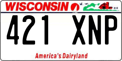 WI license plate 421XNP