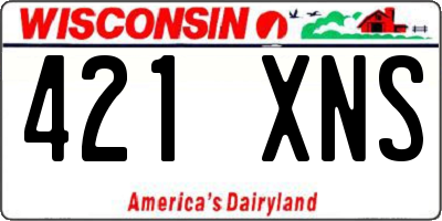 WI license plate 421XNS