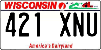 WI license plate 421XNU