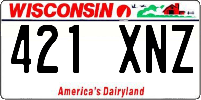 WI license plate 421XNZ