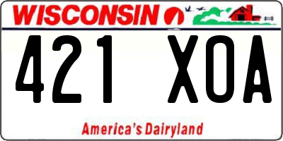 WI license plate 421XOA