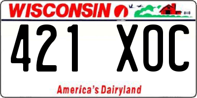 WI license plate 421XOC