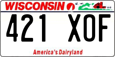 WI license plate 421XOF