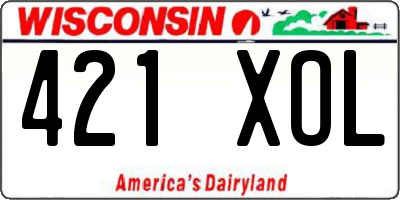 WI license plate 421XOL